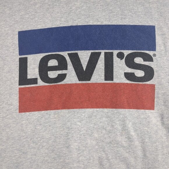 Levis Logo Spell Out Gray Hoodie Mens XL Pullover Hooded Sweatshirt Standard - Picture 9 of 16